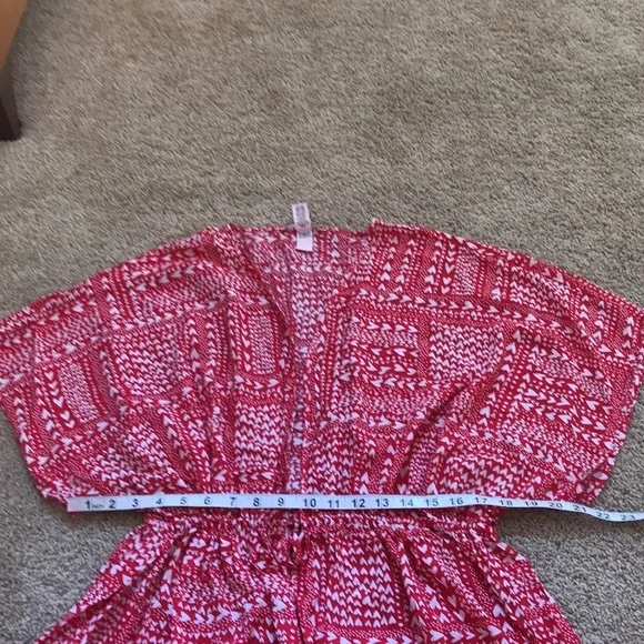 VICTORIA'S SECRET OS red printed duster or cover up - Picture 8 of 9